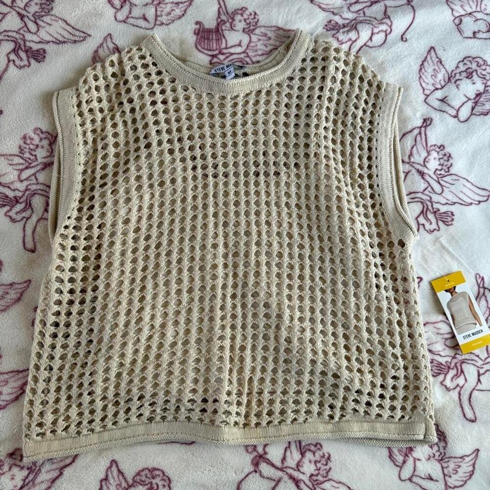 Steve madden cream mesh crop